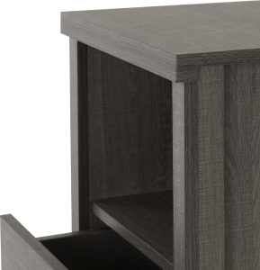 Image: 7118 - Lisbon 2 Drawer 1 Shelf Bedside Cabinet - Grain